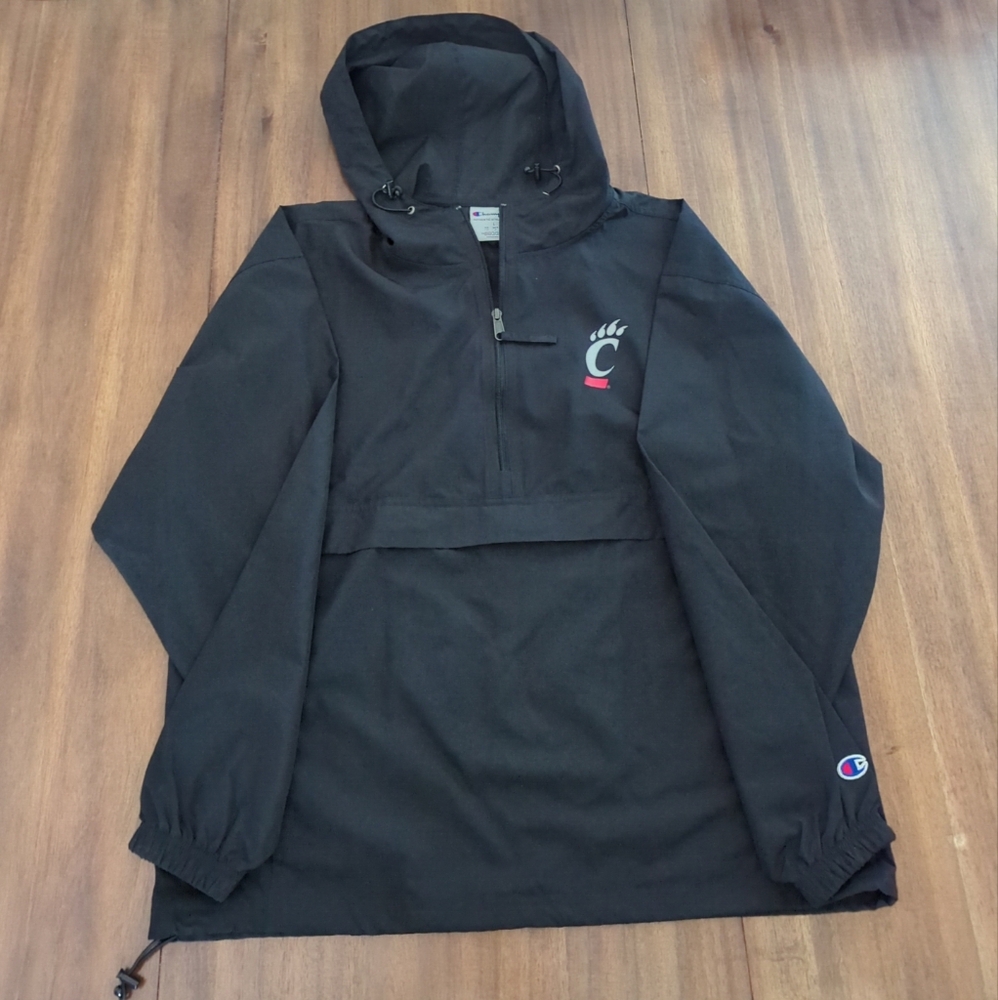 Champion Black University Of Cincinnati BearCats Logo Raincoat